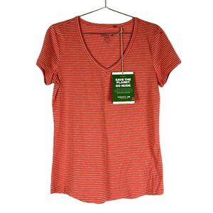 Toad & Co. Samba V Tee Coral Mist Stripe Shirt M NWT